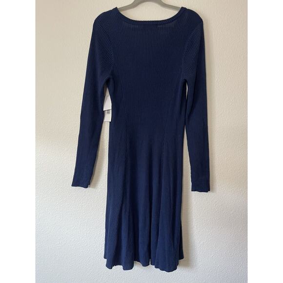 JustFab Cutout Fit & Flare Sweater Dress Blue Teal 1X NWT - Picture 6 of 6
